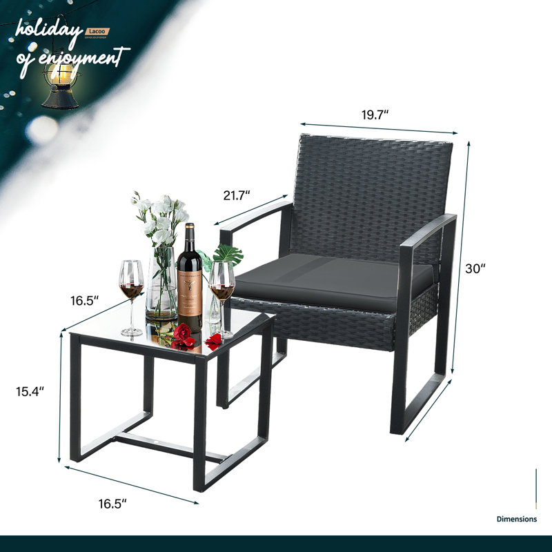 Beoll 3 piece rattan seating group with cushions discount